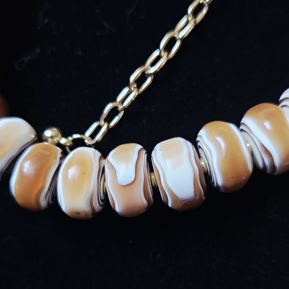 Chico's Tan and Cream Layered Necklace - Picture 4 of 4